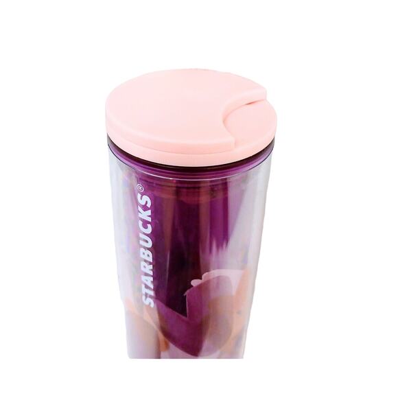 Starbucks Valentines Tumbler 9" Pink Purple Tea Hearts Cup Swivel TOP 2020 New! - Picture 2 of 11
